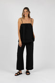 Fleetwood Linen Pant- Black