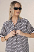 Hexi Shirt Dress- Black/Cream