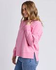 Jayne Throw on Fleece Sweat- Rose
