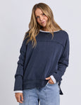 Jayne Throw On Knit- Navy