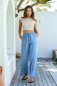 Maisie Tencel Drawstring Jean- Light Blue