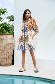 Tropical Sagrada Collar Shirt Dress