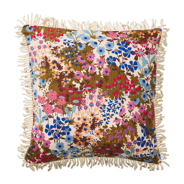 Aisha Fringe Cushion - Ginger