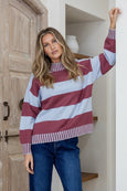 Tilly Stripe Knit- Blue/Wine