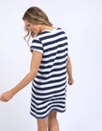 Signature Tee Dress- Navy & White Stripe