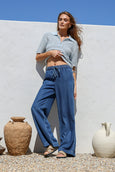 Maisie Tencel Drawstring Jean- Dark Blue