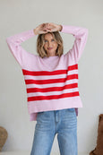 Manor Stripe Knit- Pink/Red