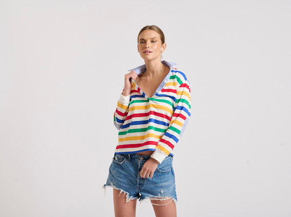 Rugby Sweat- Multi Stripe