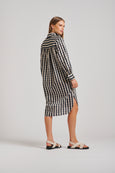 The Avril Popover Shirtdress- French Navy Gingham