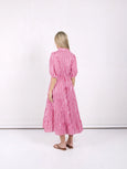 Jane Linen Dress- Pink/Red Stripe