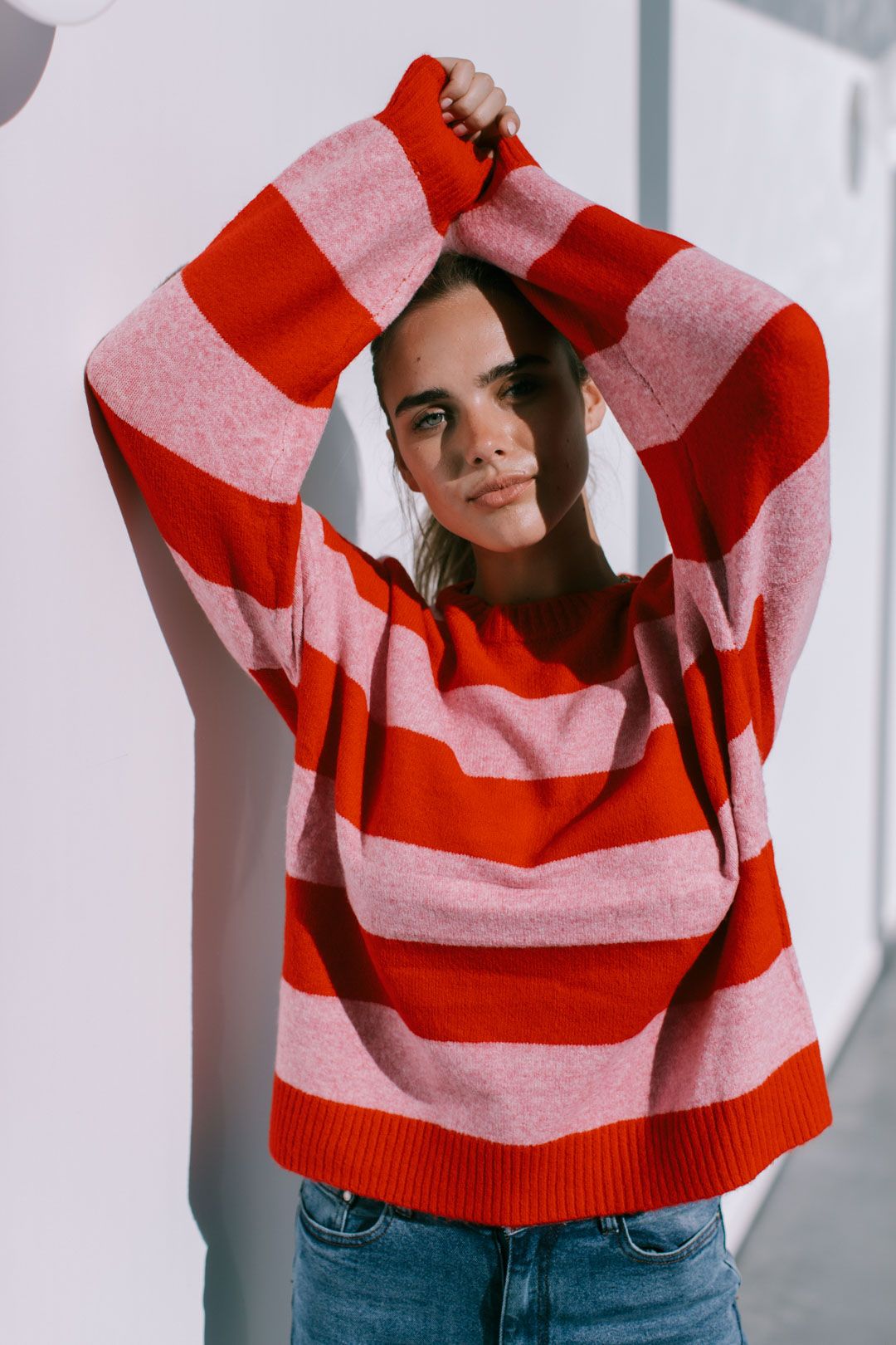 Eliza Stripe Knit- Pink/Red
