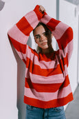 Eliza Stripe Knit- Pink/Red