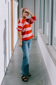 Eliza Stripe Knit- Pink/Red