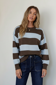 Eliza Stripe Knit-Blue/Choc