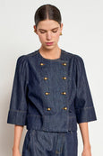 Plunge Jacket- Dark Denim