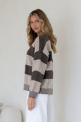 Lucy Stripe Knit- Choc/Mocha