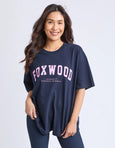 Interval Tee-Navy With Neon Pink