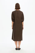 Puff Sleeve Gather Front Dress