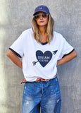 Ringer Tee- White/Navy