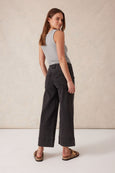 Jude Wide Leg Crop Jean- Washed Black