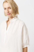 Amber Shirt - White w/White Flower