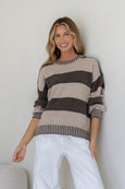 Lucy Stripe Knit- Choc/Mocha