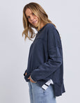 Jayne Throw On Knit- Navy