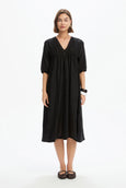 Puff Sleeve Gather Front Dress