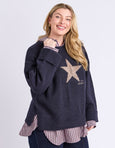 Star Intarsia Knit- Navy
