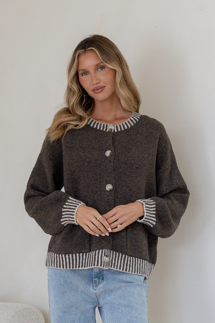 Maci Blanket
Stitch Cardi-
Chocolate/Latte