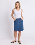 Birdie Denim Skirt- Mid Blue