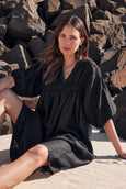 Puff Sleeve Gather Front Dress