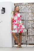 Hibiscus Button Knee Dress