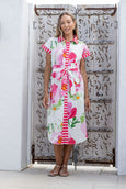 Hibiscus Tie Front Midi Dress
