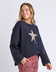 Star Intarsia Knit- Navy
