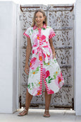 Hibiscus Tie Front Midi Dress