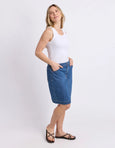 Birdie Denim Skirt- Mid Blue