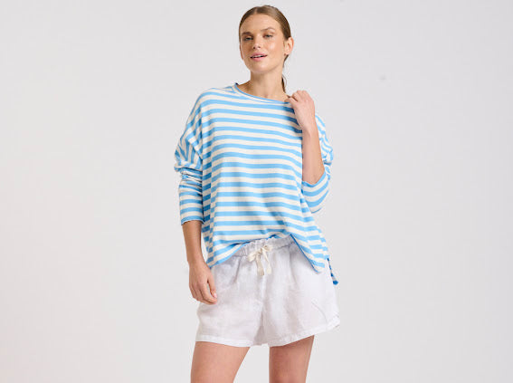 Raw Summer Sweat- Blue/White Stripe