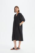 Puff Sleeve Gather Front Dress