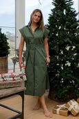 The Fifi Shirt Dress- Sage