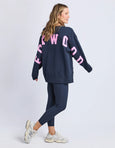 Interval Crew-Navy/ Neon Pink
