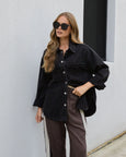 Asha Denim Shacket- Washed Black