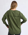 Simplified Metallic Crew- Olive