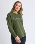 Simplified Metallic Crew- Olive