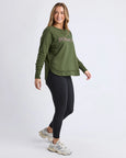 Simplified Metallic Crew- Olive