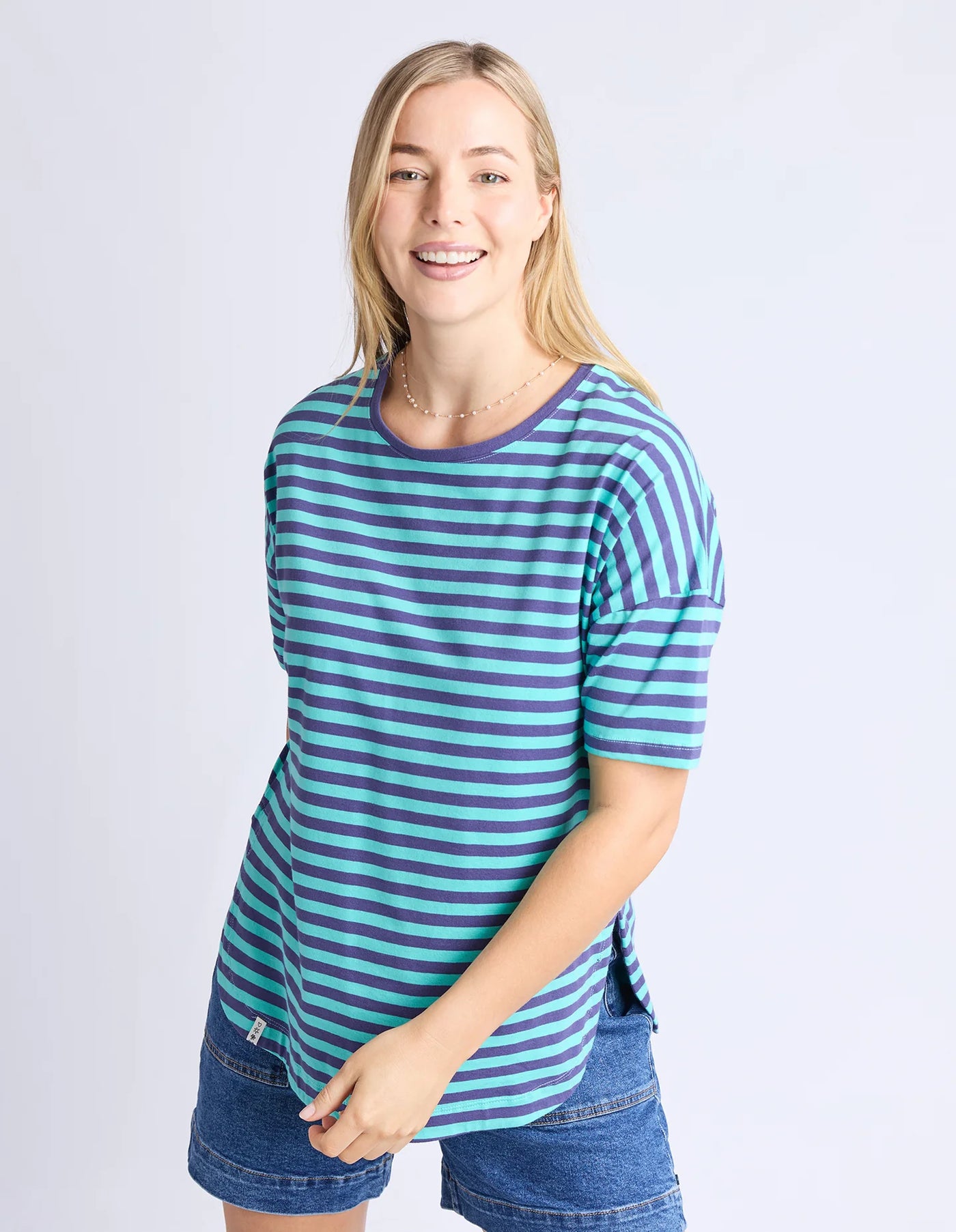 Lauren SS Tee- Blue Stripe