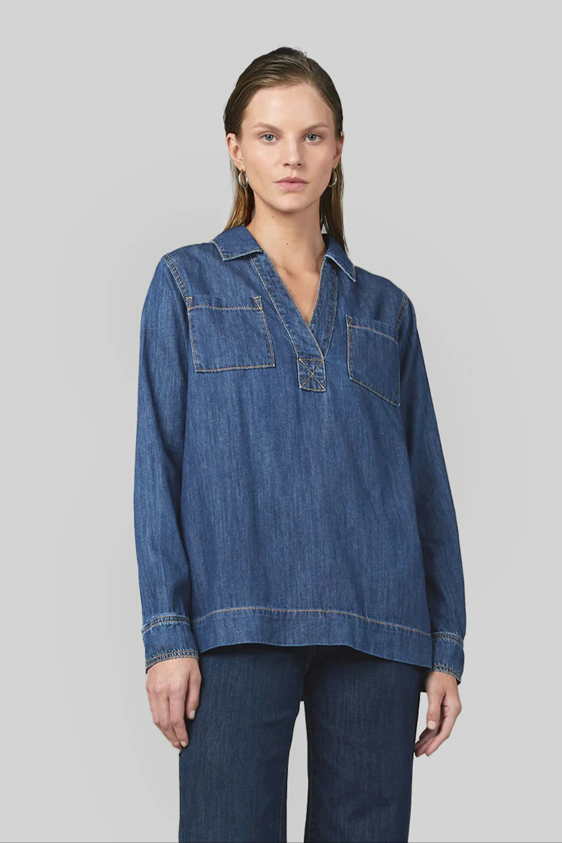Ash Denim Pop Over Shirt