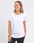 Rib Short Sleeve Tee- White