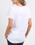 Rib Short Sleeve Tee- White