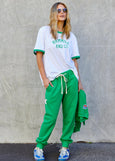 Ringer Tee- White/Green